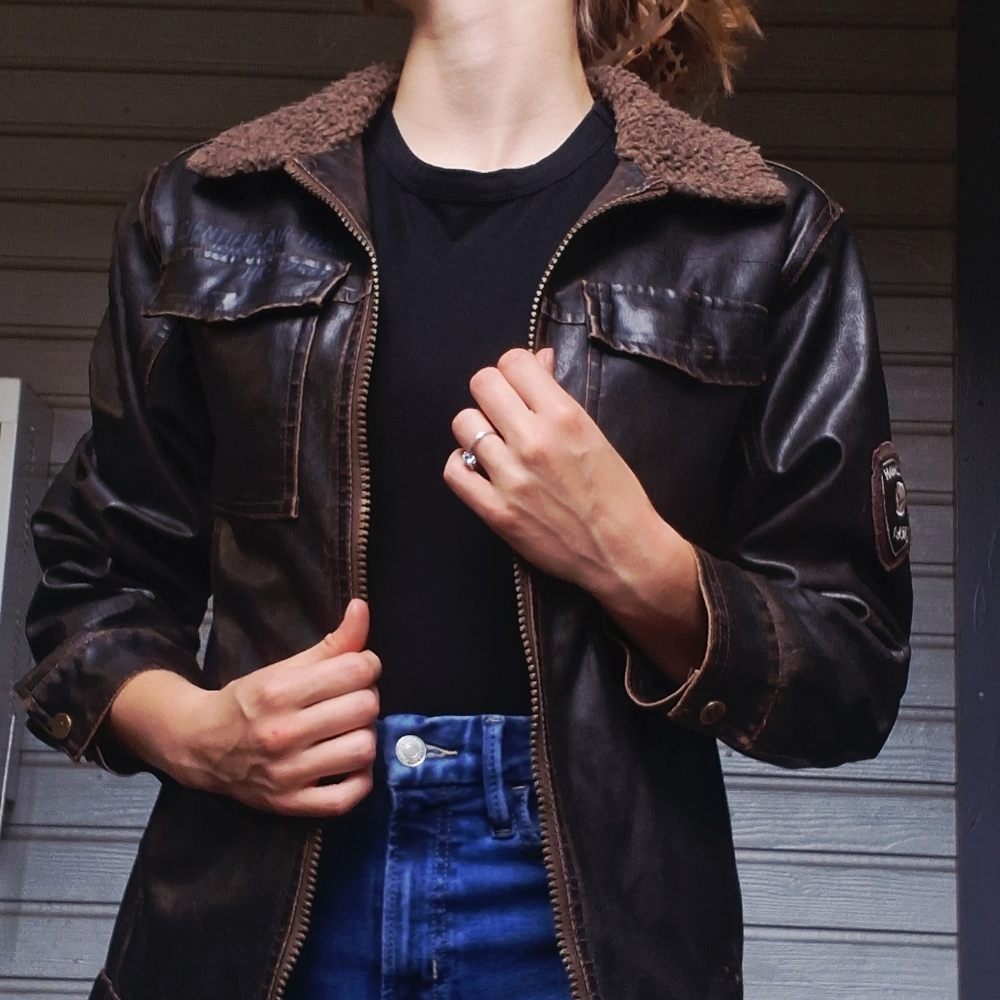 Vitage Brown Leather Jacket